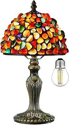 Stunning Tiffany Style Agate and Stained Glass Lamp Eco-Friendly 15.7 Design