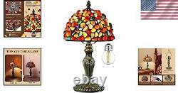 Stunning Tiffany Style Agate and Stained Glass Lamp Eco-Friendly 15.7 Design