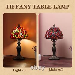 Stunning Tiffany Style Agate and Stained Glass Lamp Eco-Friendly 15.7 Design