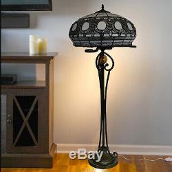 Stunning Tiffany Style Floor Lamp Beautiful Handcrafted Design Home Decor Shade