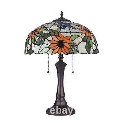 Sunflower Theme Stained Glass 22in Table Lamp Tiffany Style Design