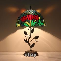 TFNTCYG Tiffany Table Lamp, Tulip Style Stained Glass Lamp, 12X12X19 Inch Vin