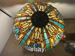 TIFFANY STYLE PRETTY PETALS TABLE LAMP STAINED GLASS HSN 22 x 16