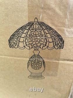 TIFFANY STYLE PRETTY PETALS TABLE LAMP STAINED GLASS HSN 22 x 16