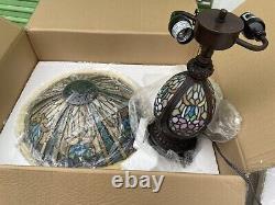 TIFFANY STYLE PRETTY PETALS TABLE LAMP STAINED GLASS HSN 22 x 16