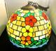 Tiffany Style Stained Glass 18 1/4 In X 14 In 1984 Lamp Pansy Flowers