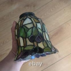 TIFFANY STYLE STAINED GLASS TABLE LAMP SHADE Grapes Purple Beautiful Gift