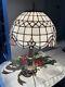 Tiffany Style Table Stained Glass, Dome Shade, 22 Inches Tall Bronze, Lamp