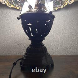 TIFFANY-STYLE Vtg Stained Glass Lamp