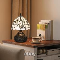 TL0022 Small Tiffany Stained Glass Lamp White Floral