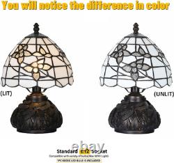 TL0022 Small Tiffany Stained Glass Lamp White Floral