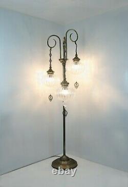 TURKISH LAMP, floor standing bedside stained glass Moroccan lamp, floor lamp