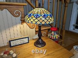 Table Lamp Peacock Theme Tiffany Style Stained Glass Accent Table Lamp 18in Tall