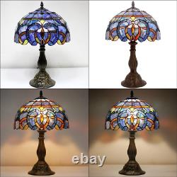 Table Lamp Stained Glass Bedside Nightstand Tiffany Lamp Room Decor Blue Purple