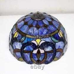 Table Lamp Stained Glass Bedside Nightstand Tiffany Lamp Room Decor Blue Purple