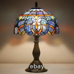 Table Lamp Stained Glass Bedside Nightstand Tiffany Lamp Room Decor Blue Purple