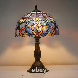 Table Lamp Stained Glass Bedside Nightstand Tiffany Lamp Room Decor Blue Purple