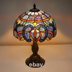 Table Lamp Stained Glass Bedside Nightstand Tiffany Lamp Room Decor Blue Purple