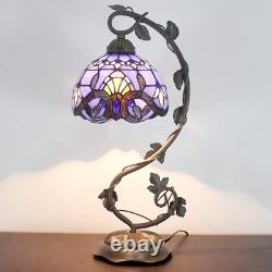 Table Lamp Stained Glass Bedside Nightstand Tiffany Lamp withBulb Light Room Decor