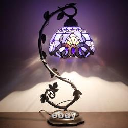 Table Lamp Stained Glass Bedside Nightstand Tiffany Lamp withBulb Light Room Decor