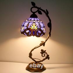 Table Lamp Stained Glass Bedside Nightstand Tiffany Lamp withBulb Light Room Decor