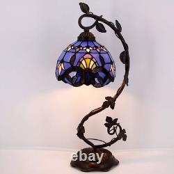 Table Lamp Stained Glass Bedside Nightstand Tiffany Lamp withBulb Light Room Decor