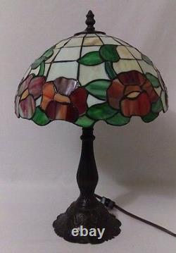 Table Lamp Stained Glass Roses