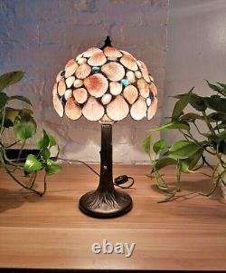 Table Lamp, Stained Glass Seashells, Beach Decor, Coastal, East Village Artisans