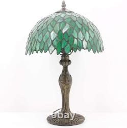 Table Lamp Tiffany Style Bedside Lamp Green Wisteria Stained Glass Nightstand Re