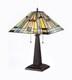 Table Lamp Tiffany Style Mission Stained Glass Arts & Crafts 16 Shade 23.5 Tall