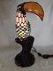 Table Lamp Toucan On Tree Trunk Tiffany Style Stained Glass Accent Lamp