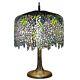 Table Lamps Tiffany Wisteria Bronze Tree Trunk Base Mission Stained Glass 27 In