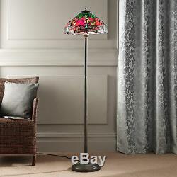 Tall Floor Lamp Tiffany Style Stained Glass Shade 150 cm Multi Colour Stunning