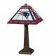 The Memory Company Nfl 23 In. Antique Bronze Stained Glass Mission Lamp Patriots