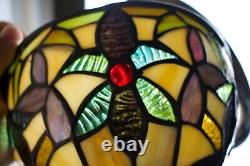 Three Vintage Stained Glass Tiffany Style Lamp Shades Clean LN