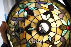 Three Vintage Stained Glass Tiffany Style Lamp Shades Clean LN