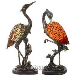 Tiffany 1 Light Stained Glass Table Lamp Mission Crafts Desk Light in Bird Shape