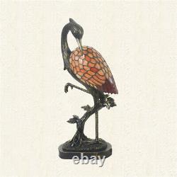 Tiffany 1 Light Stained Glass Table Lamp Mission Crafts Desk Light in Bird Shape