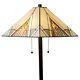 Tiffany 62 In. Ivory & Tan Standing Floor Lamp With Stained Glass Shade By Amora