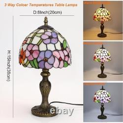 Tiffany 8D Table Lamp 3 Color Temperatures Plum Blossom Flower Stained Glass