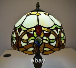 Tiffany Anitique Style 10 inch Table Lamp Handcrafted Design Shade Bulb Multi