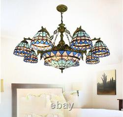 Tiffany Baroque Living Room Chandelier Stained Glass Ceiling Light Pendant Lamp