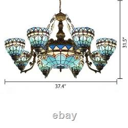 Tiffany Baroque Stained Glass Lamp Large Chandelier Room Ceiling Light Fixture