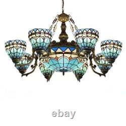 Tiffany Baroque Stained Glass Lamp Large Chandelier Room Ceiling Light Fixture