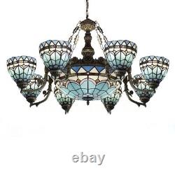 Tiffany Baroque Stained Glass Lamp Large Chandelier Room Ceiling Light Fixture