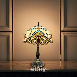 Tiffany Baroque Style Mediterranean Stained Glass Bedside Table Lamp 48 cm Tall
