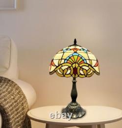 Tiffany Baroque Style Mediterranean Stained Glass Bedside Table Lamp 48 cm Tall