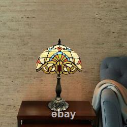 Tiffany Baroque Style Mediterranean Stained Glass Bedside Table Lamp 48 cm Tall