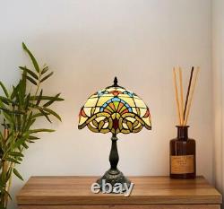 Tiffany Baroque Style Mediterranean Stained Glass Bedside Table Lamp 48 cm Tall