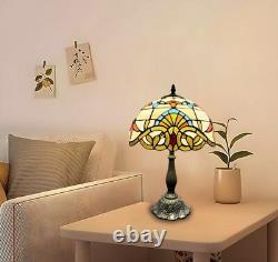 Tiffany Baroque Style Mediterranean Stained Glass Bedside Table Lamp 48 cm Tall